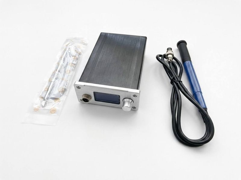 Цифрова паяльна станція KSGER T12 STM32 OLED (сріблястий алюмінієвий корпус) 26019 фото