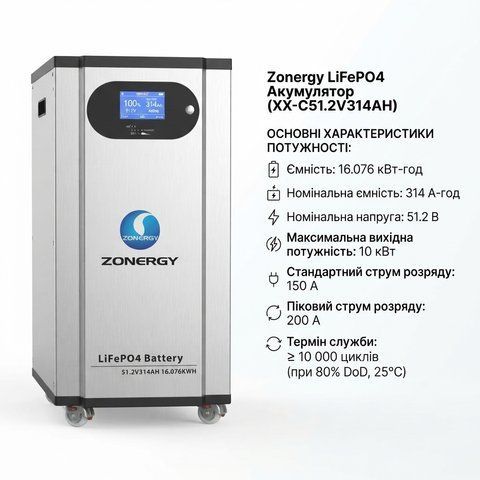 Акумуляторний блок Zonergy XX-C51.2V314AH (серія 48314) 26034 фото